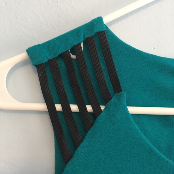 BLQ. MKT Teal Body-con Dress w Cutouts Size Sm - Picture 4 of 8